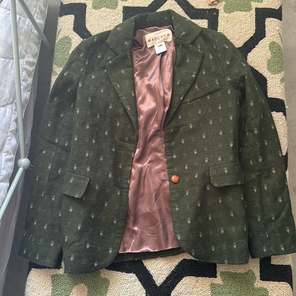 👉Marched green coat
